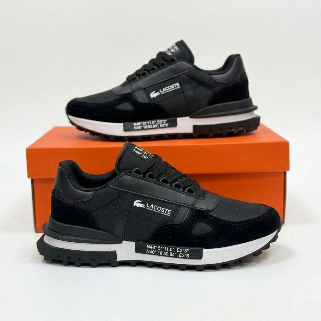 LACOSTE ELITE  color NEGRO BLANCO